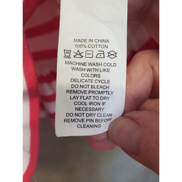 Broome Street x Kate Spade Cotton Pink Striped Peplum Hem Boat Neck Top Size L - Picture 5 of 6